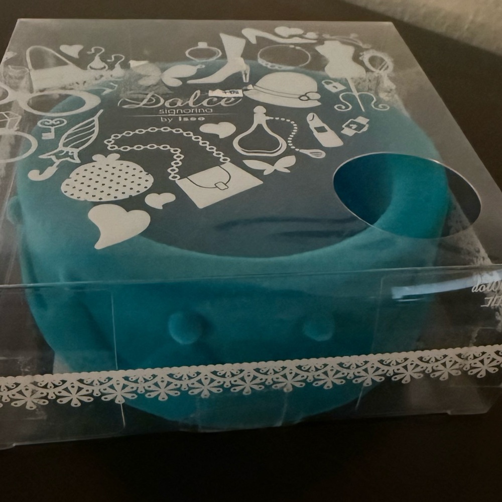Iseo Dolce Signorina Turquoise Rubber Trinket Dish | Jewelry Catchall - Picture 5 of 5